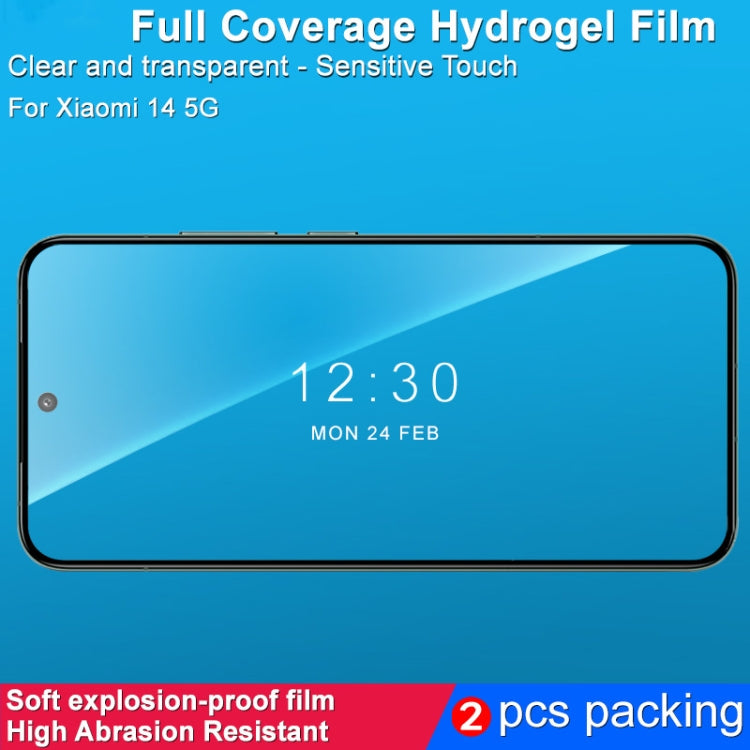 For Xiaomi 14 5G 2pcs imak Curved Full Screen Hydrogel Film Back Protector - free shipping - PMC Jewellery - Order now!