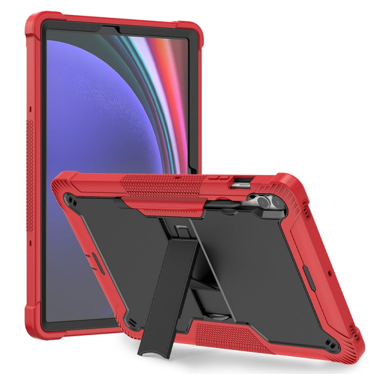 For Samsung Galaxy Tab S9+ Shockproof Silicone Hybrid PC Tablet Case with Holder(Black + Red) - Galaxy Tab S9+ Cases by PMC Jewellery | Online Shopping South Africa | PMC Jewellery | Buy Now Pay Later Mobicred