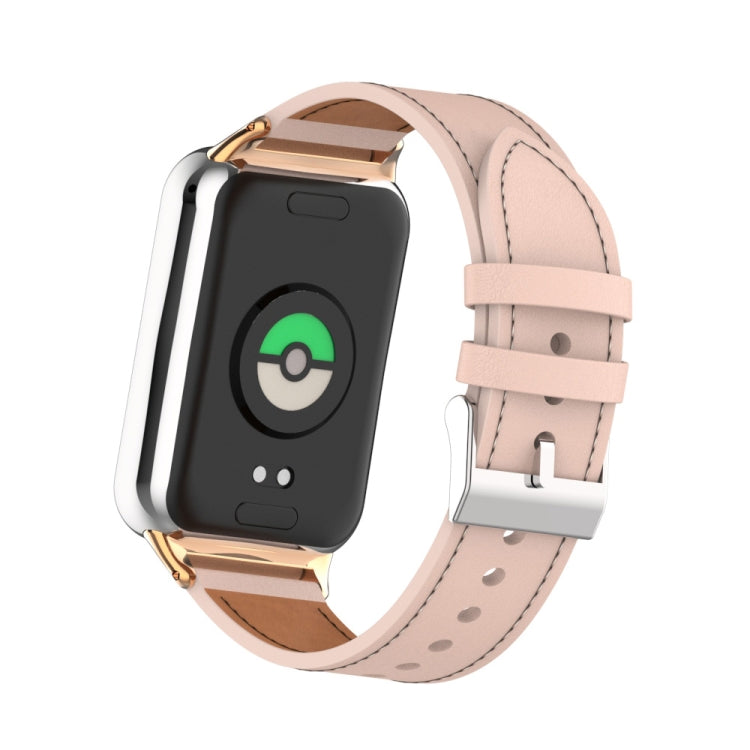 For Xiaomi Smart Band 9 Pro / 8 Pro 18mm Microfiber Sewing Leather Watch Band(Pink) - free shipping - PMc TechLife - Order now!