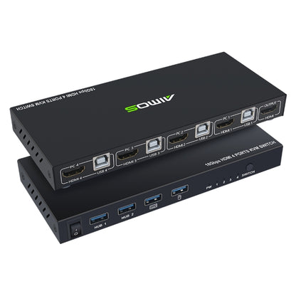 AIMOS AM-KVM401 4K 60Hz HDMI 4 In 1 Out KVM Switch - Switch by PMC Jewellery | Online Shopping South Africa | PMC Jewellery | Buy Now Pay Later Mobicred