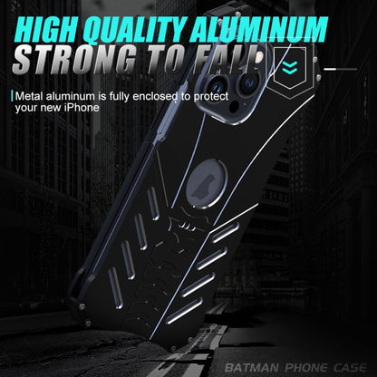 For iPhone 15 Pro R-JUST Batman Hollow Metal Phone Protective Case(Black) - iPhone 15 Pro Cases by R-JUST | Online Shopping South Africa | PMC Jewellery | Buy Now Pay Later Mobicred