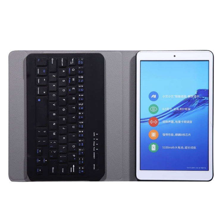 A0T8 For Huawei MatePad T8 8 inch ABS Ultra-thin Detachable Bluetooth Keyboard Voltage PU Leather Tablet Case with Bracket(Black) - Huawei Keyboard by PMC Jewellery | Online Shopping South Africa | PMC Jewellery