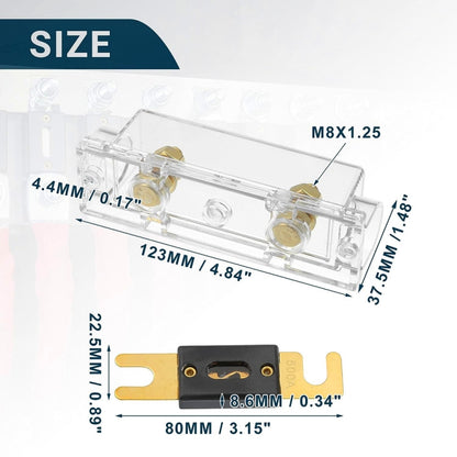 3 in 1 ANL Car Audio Modified Fuse Holder with 200A Fuse, Current:125A - Fuse by PMC Jewellery | Online Shopping South Africa | PMC Jewellery | Buy Now Pay Later Mobicred