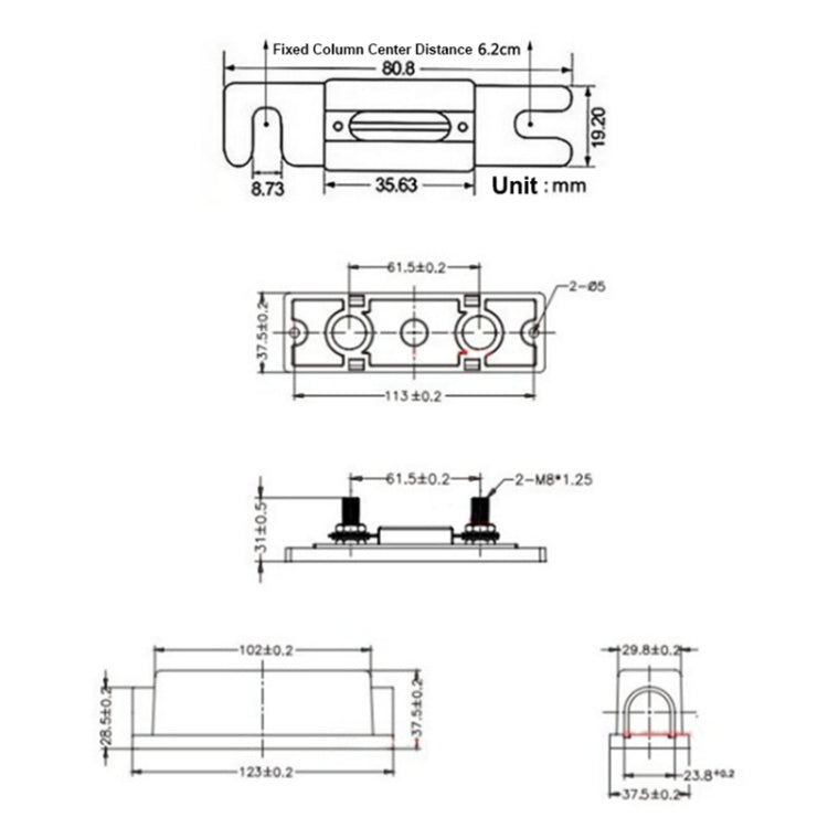 3 in 1 ANL Car Audio Modified Fuse Holder with 200A Fuse, Current:150A - Fuse by PMC Jewellery | Online Shopping South Africa | PMC Jewellery | Buy Now Pay Later Mobicred