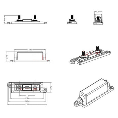 3 in 1 ANL Car Audio Modified Fuse Holder with 200A Fuse, Current:150A - Fuse by PMC Jewellery | Online Shopping South Africa | PMC Jewellery | Buy Now Pay Later Mobicred