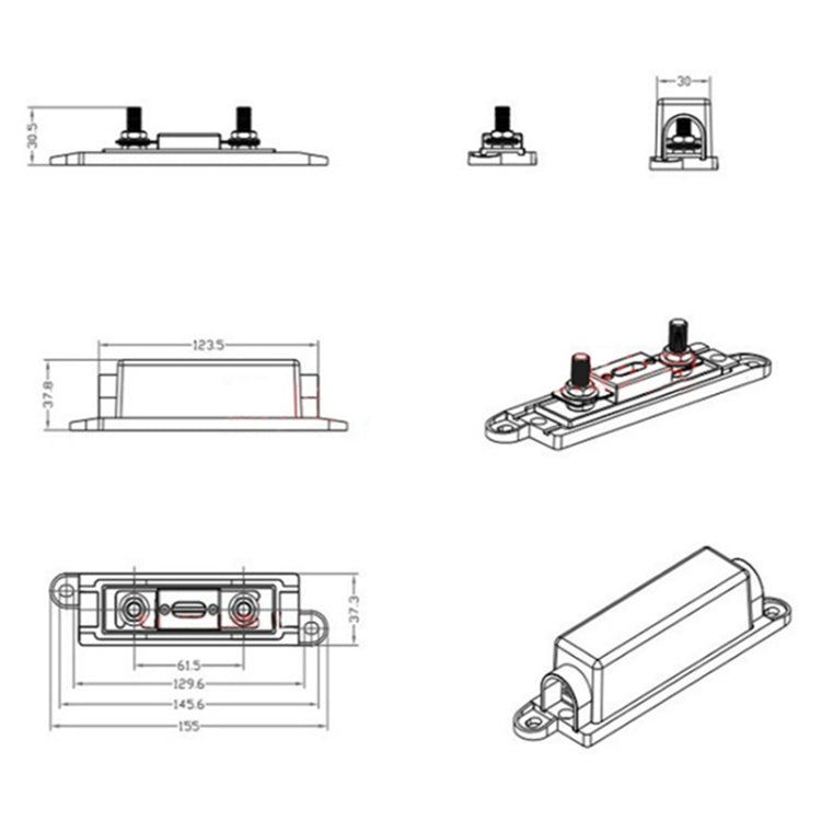 3 in 1 ANL Car Audio Modified Fuse Holder with 200A Fuse, Current:80A - Fuse by PMC Jewellery | Online Shopping South Africa | PMC Jewellery | Buy Now Pay Later Mobicred