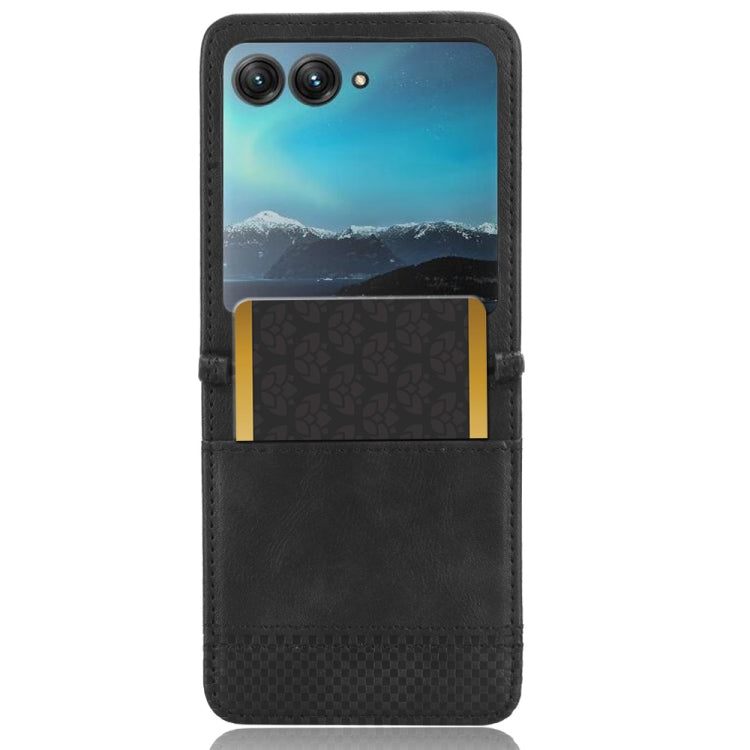 For Motorola Razr 40 Ultra Retro Texture Leather Phone Case(Black) - Motorola Cases by PMC Jewellery | Online Shopping South Africa | PMC Jewellery | Buy Now Pay Later Mobicred