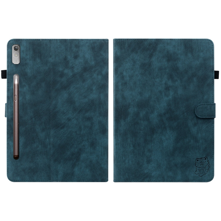 For Lenovo Tab P12 Tiger Pattern Flip Leather Tablet Case(Dark Blue) - Lenovo by PMC TechLife | Online Shopping South Africa | PMC TechLife | Buy Now Pay Later Mobicred