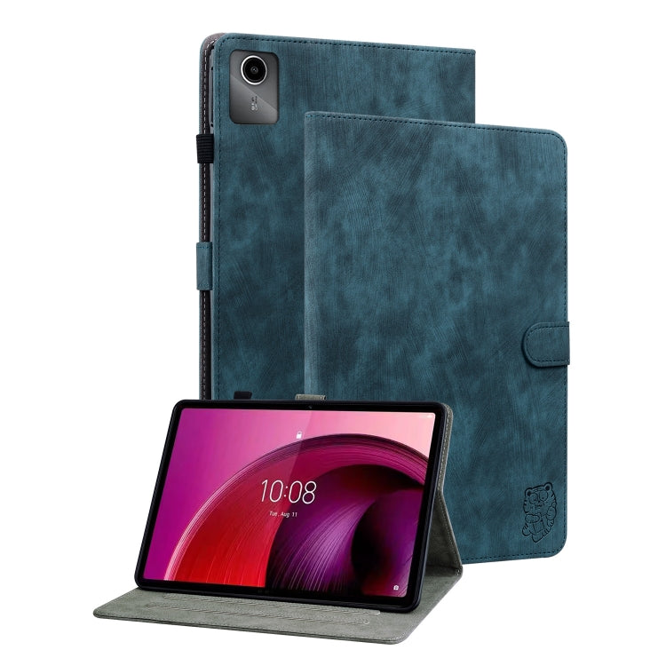 For Lenovo Tab M11/Xiaoxin Pad 11 2024 Tiger Pattern Flip Leather Tablet Case(Dark Blue) - Lenovo by PMC Jewellery | Online Shopping South Africa | PMC Jewellery | Buy Now Pay Later Mobicred