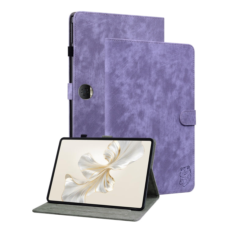 For Honor Pad 9 12.1 Embossed Tiger Pattern Leather Tablet Case(Purple) - free shipping - PMC TechLife - Order now!