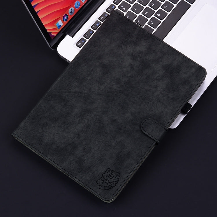 For Honor Pad 9 12.1 Embossed Tiger Pattern Leather Tablet Case(Black) - Honor by PMC TechLife | Online Shopping South Africa | PMC TechLife | Buy Now Pay Later Mobicred