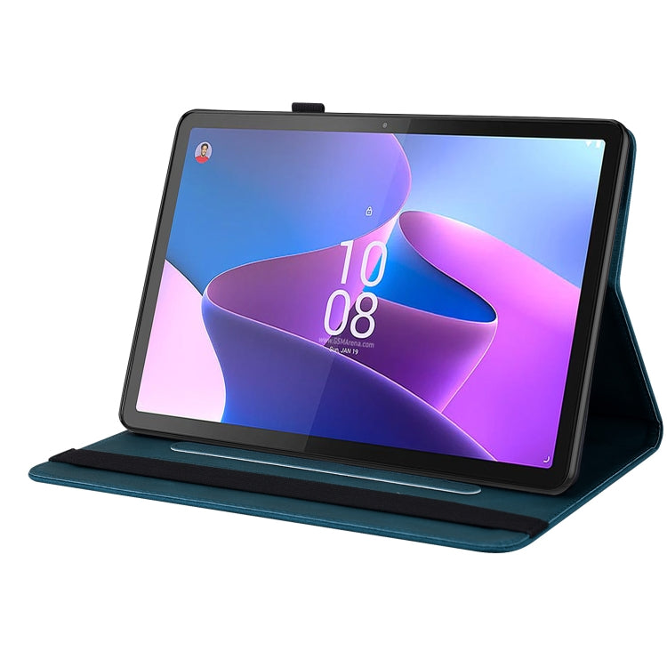 For Lenovo Tab P12 Butterfly Flower Embossed Leather Tablet Case(Blue) - Lenovo by PMC TechLife | Online Shopping South Africa | PMC TechLife | Buy Now Pay Later Mobicred