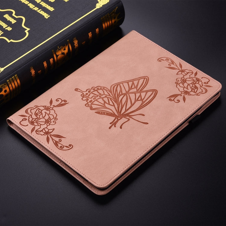 For Honor Pad 9 12.1 Butterfly Flower Embossed Leather Tablet Case(Rose Gold) - Honor by PMC TechLife | Online Shopping South Africa | PMC TechLife | Buy Now Pay Later Mobicred