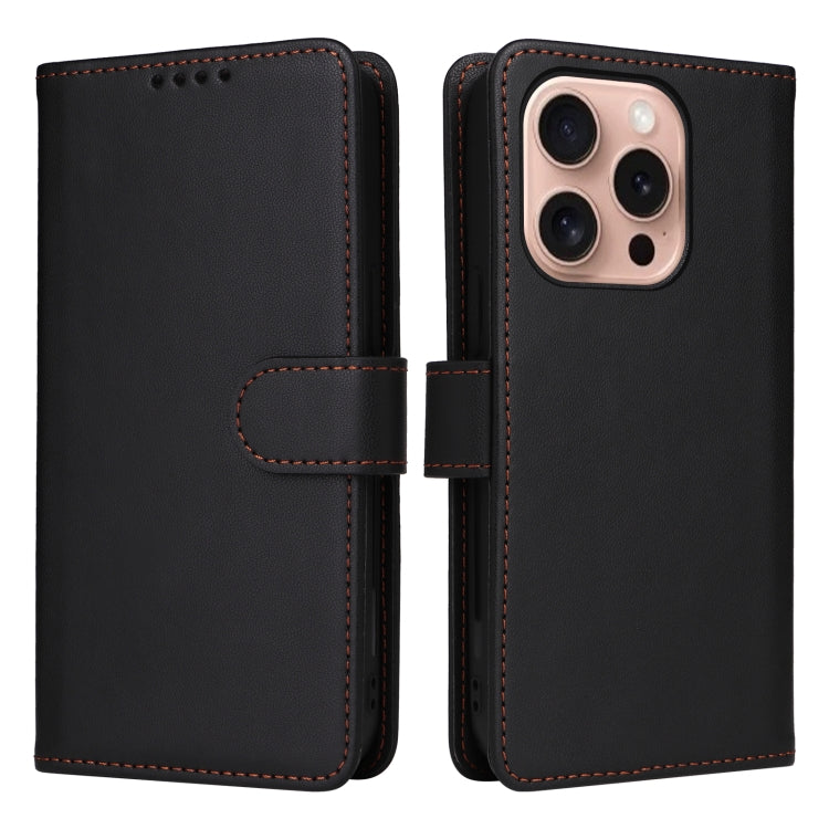 For iPhone 16 Pro BETOPNICE BN-005 2 in 1 Detachable Imitate Genuine Leather Phone Case(Black) - iPhone 16 Pro Cases by BETOPNICE | Online Shopping South Africa | PMC Jewellery | Buy Now Pay Later Mobicred