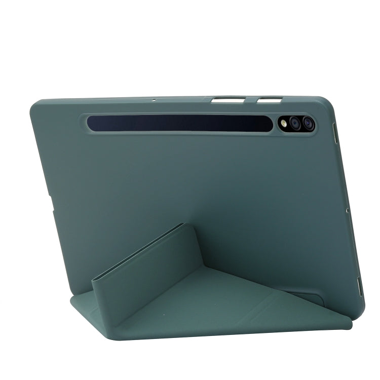 For Samsung Galaxy Tab S9 Deformation Silicone Leather Tablet Case(Dark Green) - Galaxy Tab S9 Cases by PMC Jewellery | Online Shopping South Africa | PMC Jewellery | Buy Now Pay Later Mobicred