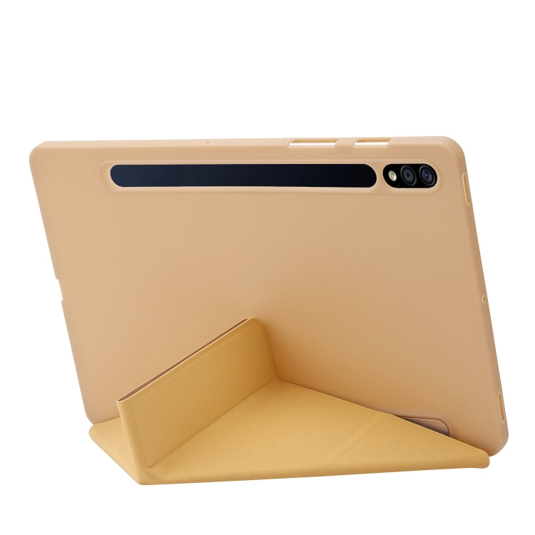 For Samsung Galaxy Tab S10+ / S9+ Deformation Silicone Leather Tablet Case(Gold) - Galaxy Tab S9+ Cases by PMC Jewellery | Online Shopping South Africa | PMC Jewellery | Buy Now Pay Later Mobicred