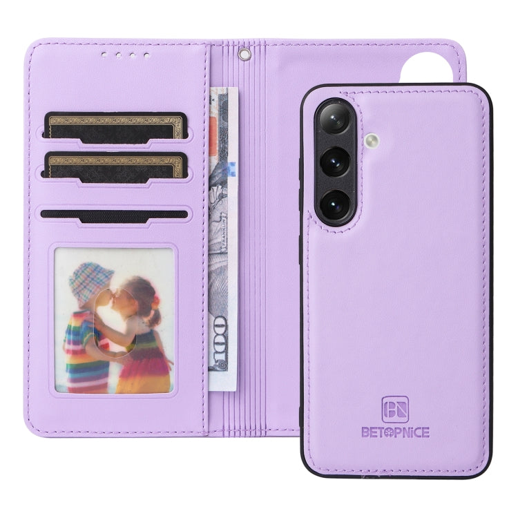 For Samsung Galaxy S24 5G BETOPNICE BN-005 2 in 1 Detachable Imitate Genuine Leather Phone Case(Light Purple) - Galaxy S24 5G Cases by BETOPNICE | Online Shopping South Africa | PMC Jewellery | Buy Now Pay Later Mobicred