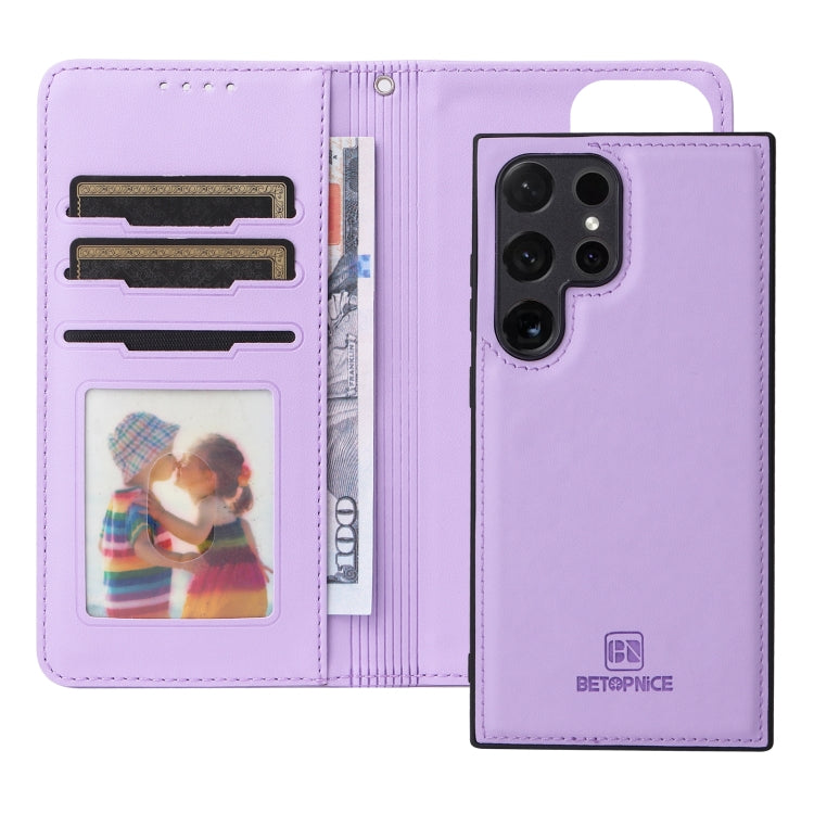 For Samsung Galaxy S24 Ultra 5G BETOPNICE BN-005 2 in 1 Detachable Imitate Genuine Leather Phone Case(Light Purple) - Galaxy S24 Ultra 5G Cases by BETOPNICE | Online Shopping South Africa | PMC Jewellery | Buy Now Pay Later Mobicred