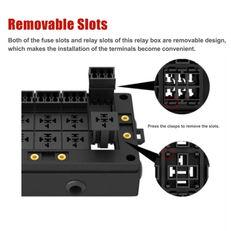 12V Car Multi-Way Relay Fuse Box 15 Way Fuse Holder - Fuse by PMC Jewellery | Online Shopping South Africa | PMC Jewellery