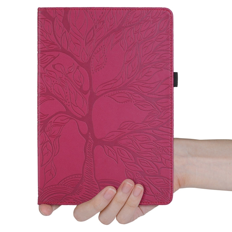 For Realme Pad 2 Tree Life Embossed Rotation Leather Tablet Case(Red) - Realme by PMC TechLife | Online Shopping South Africa | PMC TechLife | Buy Now Pay Later Mobicred