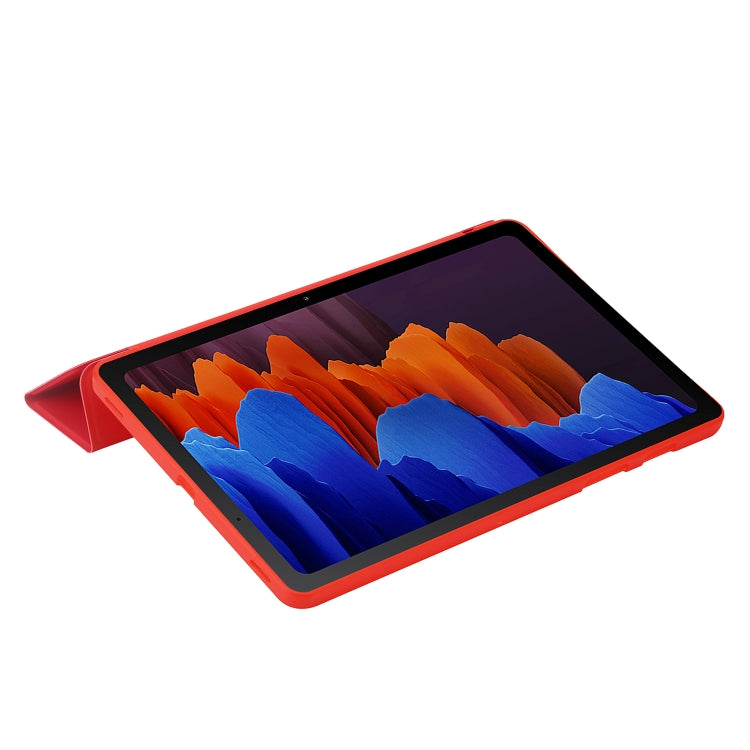 For Samsung Galaxy Tab S9+ / S10+ 3-Fold Holder Silicone Leather Tablet Case(Red) - Galaxy Tab S9+ Cases by PMC Jewellery | Online Shopping South Africa | PMC Jewellery | Buy Now Pay Later Mobicred