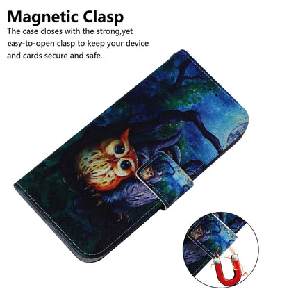 For Motorola Moto G Play 4G 2024 Coloured Drawing Flip Leather Phone Case(Oil Painting Owl) - Motorola Cases by PMC Jewellery | Online Shopping South Africa | PMC Jewellery | Buy Now Pay Later Mobicred