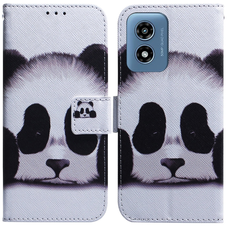 For Motorola Moto G Play 4G 2024 Coloured Drawing Flip Leather Phone Case(Panda) - Motorola Cases by PMC Jewellery | Online Shopping South Africa | PMC Jewellery | Buy Now Pay Later Mobicred