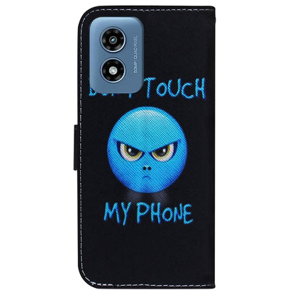 For Motorola Moto G Play 4G 2024 Coloured Drawing Flip Leather Phone Case(Anger) - Motorola Cases by PMC Jewellery | Online Shopping South Africa | PMC Jewellery | Buy Now Pay Later Mobicred