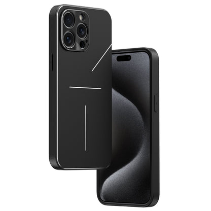 For iPhone 15 Pro R-JUST RJ52 3-Line Style Metal TPU Shockproof Phone Case(Black) - iPhone 15 Pro Cases by R-JUST | Online Shopping South Africa | PMC Jewellery | Buy Now Pay Later Mobicred