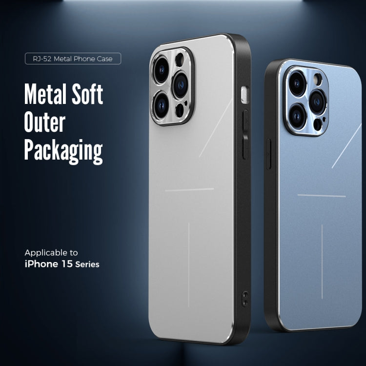 For iPhone 15 Pro R-JUST RJ52 3-Line Style Metal TPU Shockproof Phone Case(Black) - iPhone 15 Pro Cases by R-JUST | Online Shopping South Africa | PMC Jewellery | Buy Now Pay Later Mobicred