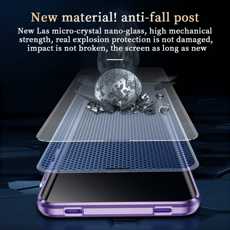 For Huawei Mate 60 Pro Double-sided Plain Leather Glass Phone Case(Purple) - Huawei Cases by PMC TechLife | Online Shopping South Africa | PMC TechLife | Buy Now Pay Later Mobicred