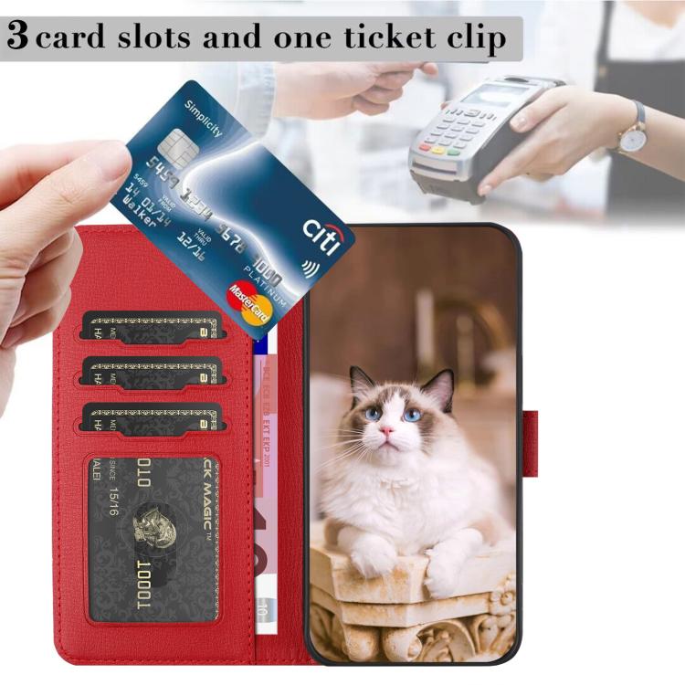 For iPhone 16e Cartoon Cats Leather Phone Case(Red) - iPhone 16e Cases by PMC TechLife | Online Shopping South Africa | PMC TechLife | Buy Now Pay Later Mobicred