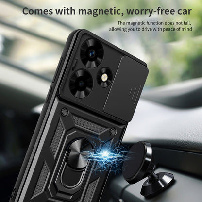 For Infinix Hot 30 Sliding Camera Cover Design TPU+PC Phone Case(Black) - Infinix Cases by PMC Jewellery | Online Shopping South Africa | PMC Jewellery | Buy Now Pay Later Mobicred