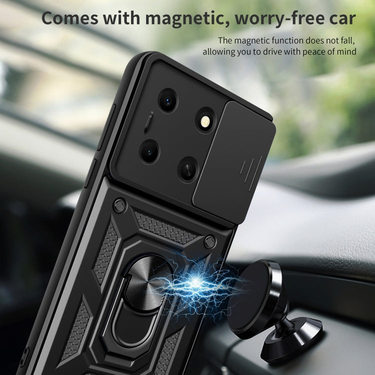 For Infinix Note 30i Sliding Camera Cover Design TPU+PC Phone Case(Black) - Infinix Cases by PMC Jewellery | Online Shopping South Africa | PMC Jewellery | Buy Now Pay Later Mobicred