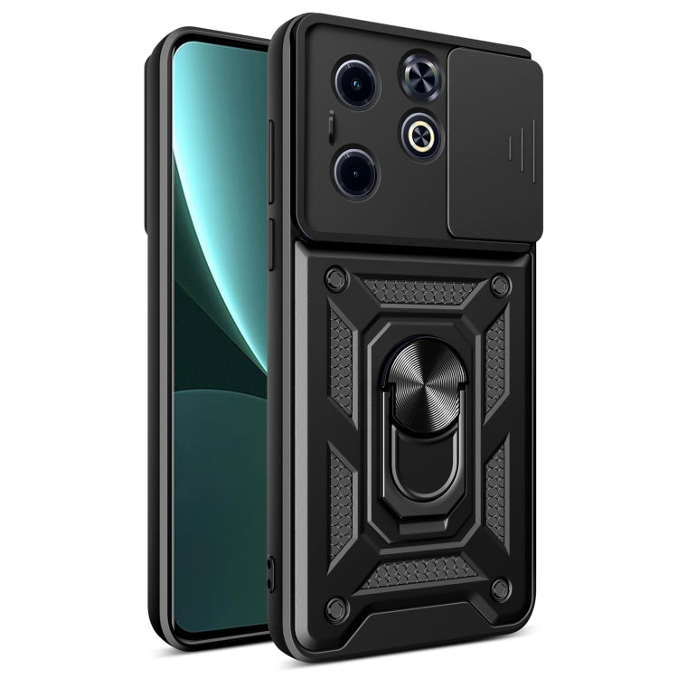 For Infinix Hot 40i / Smart 8 Sliding Camera Cover Design TPU+PC Phone Case(Black) - Infinix Cases by PMC Jewellery | Online Shopping South Africa | PMC Jewellery | Buy Now Pay Later Mobicred