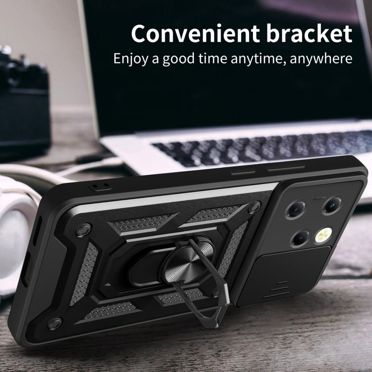 For Infinix Hot 40 / 40 Pro 4G Sliding Camera Cover Design TPU+PC Phone Case(Silver) - Infinix Cases by PMC TechLife | Online Shopping South Africa | PMC TechLife | Buy Now Pay Later Mobicred
