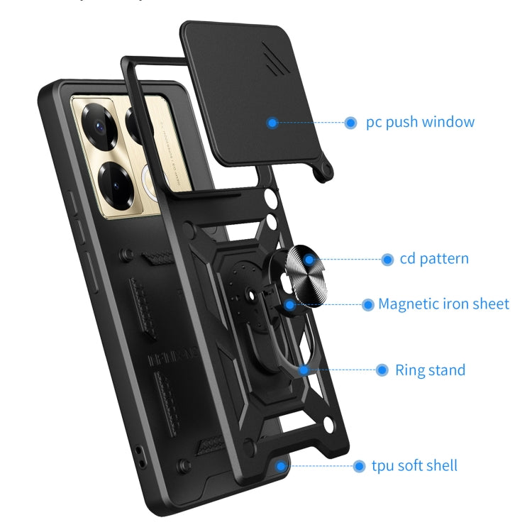 For Infinix Note 40 Pro/40 Pro+ 5G Sliding Camera Cover Design TPU+PC Phone Case(Green) - Infinix Cases by PMC TechLife | Online Shopping South Africa | PMC TechLife | Buy Now Pay Later Mobicred