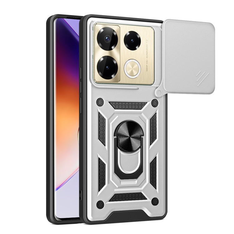 For Infinix Note 40 Pro/40 Pro+ 5G Sliding Camera Cover Design TPU+PC Phone Case(Silver) - Infinix Cases by PMC TechLife | Online Shopping South Africa | PMC TechLife | Buy Now Pay Later Mobicred