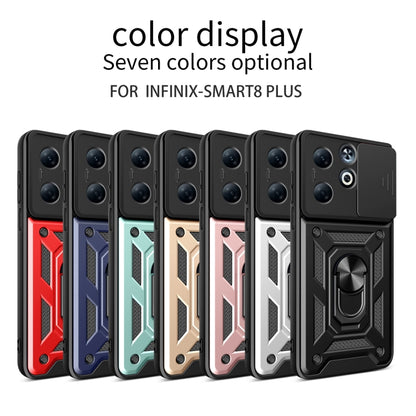 For Infinix Smart 8 Plus / 8 Pro Sliding Camera Cover Design TPU+PC Phone Case(Black) - Infinix Cases by PMC Jewellery | Online Shopping South Africa | PMC Jewellery | Buy Now Pay Later Mobicred