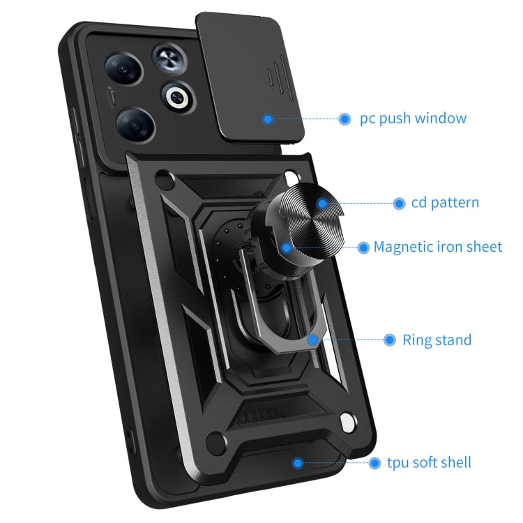 For Infinix Smart 8 Plus / 8 Pro Sliding Camera Cover Design TPU+PC Phone Case(Blue) - Infinix Cases by PMC Jewellery | Online Shopping South Africa | PMC Jewellery | Buy Now Pay Later Mobicred