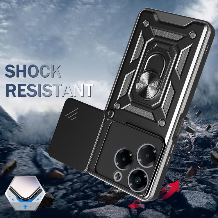 For Infinix Note 40X 5G Sliding Camera Cover Design TPU+PC Phone Case(Silver) - free shipping - PMC TechLife - Order now!