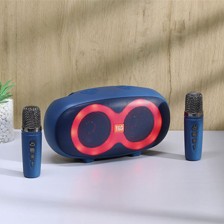 T&G TG542 LED Flash Wireless Bluetooth Karaoke Speaker with Microphone(Royal Blue) - Desktop Speaker by T&G | Online Shopping South Africa | PMC Jewellery | Buy Now Pay Later Mobicred