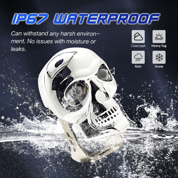 26W 3000LM Car Motorcycle IP68 Waterproof Skull Style Spotlight(Black) - Headlights by PMC Jewellery | Online Shopping South Africa | PMC Jewellery | Buy Now Pay Later Mobicred