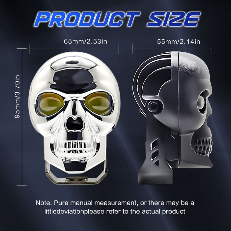 26W 3000LM Car Motorcycle IP68 Waterproof Skull Style Spotlight(Black) - Headlights by PMC Jewellery | Online Shopping South Africa | PMC Jewellery | Buy Now Pay Later Mobicred