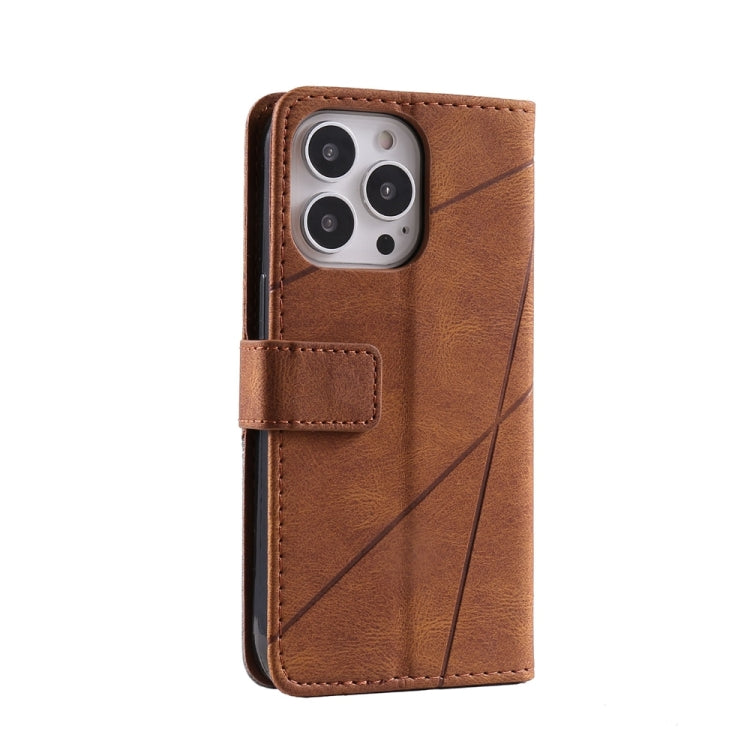 For iPhone 16 Pro Skin Feel Splicing Leather Phone Case(Brown) - iPhone 16 Pro Cases by PMC Jewellery | Online Shopping South Africa | PMC Jewellery | Buy Now Pay Later Mobicred