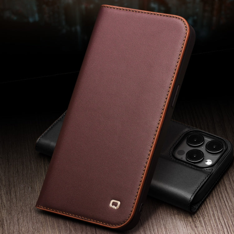 For iPhone 15 QIALINO Classic Gen2 Genuine Leather Phone Case(Black) - iPhone 15 Cases by QIALINO | Online Shopping South Africa | PMC Jewellery | Buy Now Pay Later Mobicred