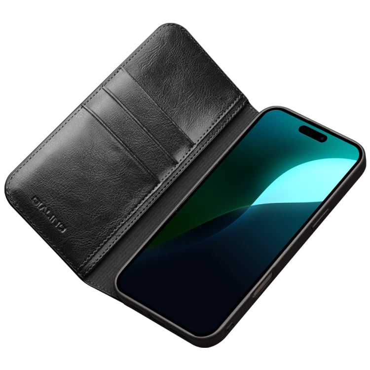 For iPhone 16 QIALINO Classic Genuine Leather Phone Case(Black) - iPhone 16 Cases by QIALINO | Online Shopping South Africa | PMC Jewellery | Buy Now Pay Later Mobicred