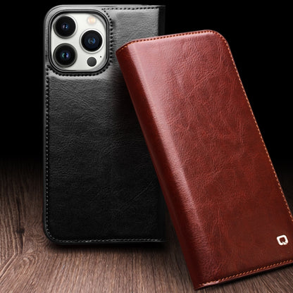 For iPhone 16 Pro QIALINO Classic Genuine Leather Phone Case(Brown) - iPhone 16 Pro Cases by QIALINO | Online Shopping South Africa | PMC Jewellery | Buy Now Pay Later Mobicred