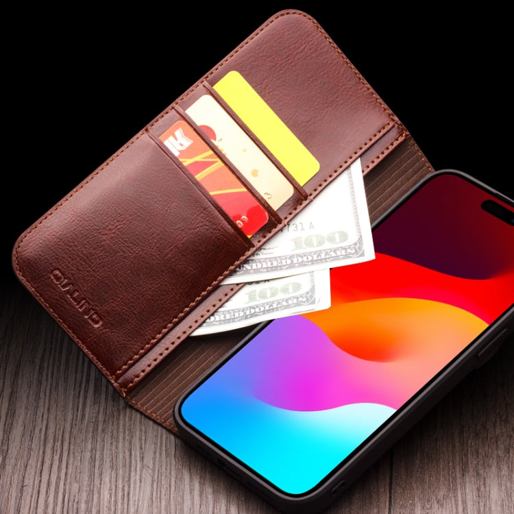 For iPhone 16 QIALINO Classic Genuine Leather Phone Case(Black) - free shipping - PMC Jewellery - Order now!