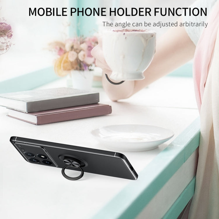 For Xiaomi Redmi K70 / K70 Pro Metal Ring Holder TPU Phone Case(Black+Red) - K70 Pro Cases by PMC Jewellery | Online Shopping South Africa | PMC Jewellery | Buy Now Pay Later Mobicred